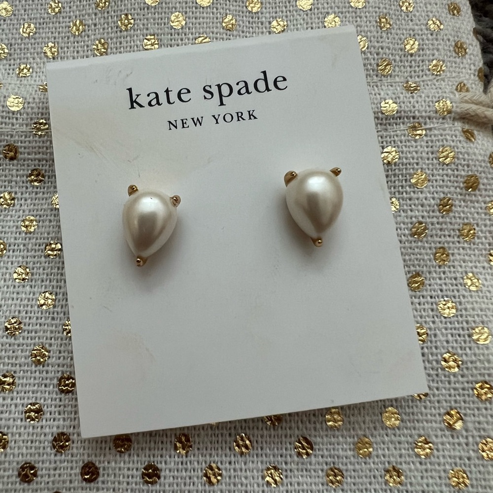 Kate Spade Pearl Teardrop Earrings New - Picture 4 of 4